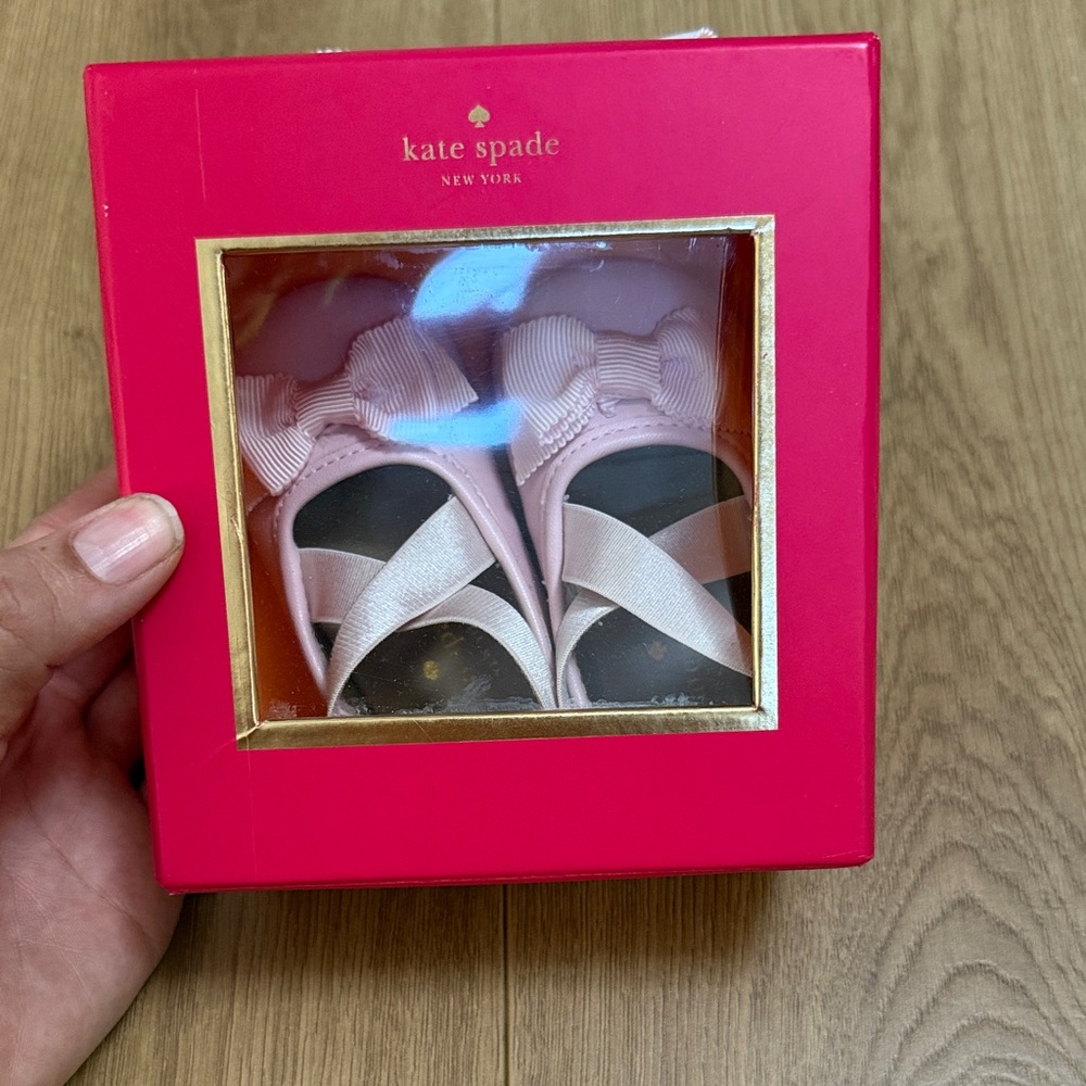 kate spade Blush Pink Ballet Dress Shoes for infants baby shoes